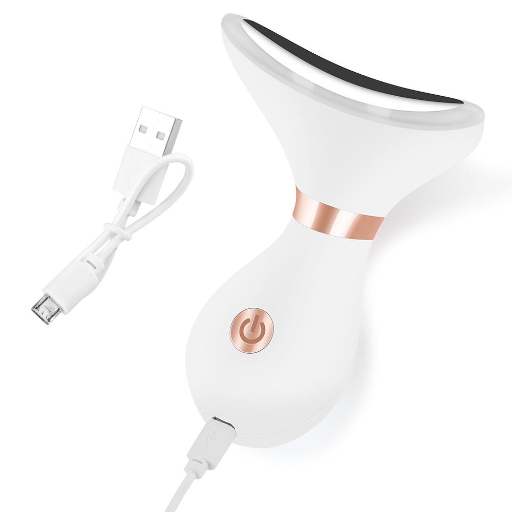 Neck Beauty Device EMS Heating Face Lifting Machine Double Chin Remover LED Anti Wrinkle Skin Tightening Facial Massager 3 Color