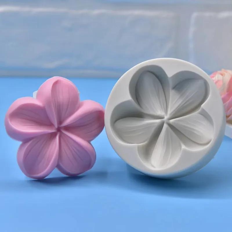 1PC Rounded Flower Silicone Mold Five Petals Chocolate Candle Soap Cake Molding Baking Tools