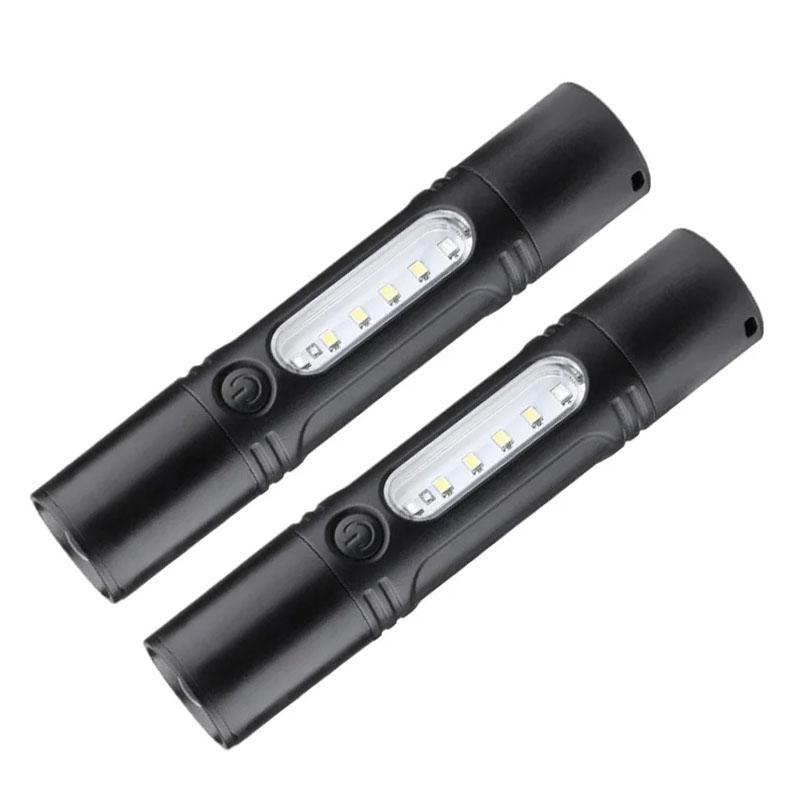 Rechargeable Zoom LED Flashlight Small Flash Light Torch Lantern 3 Lighting Modes Portable Camping Light Mini Led Flashlight