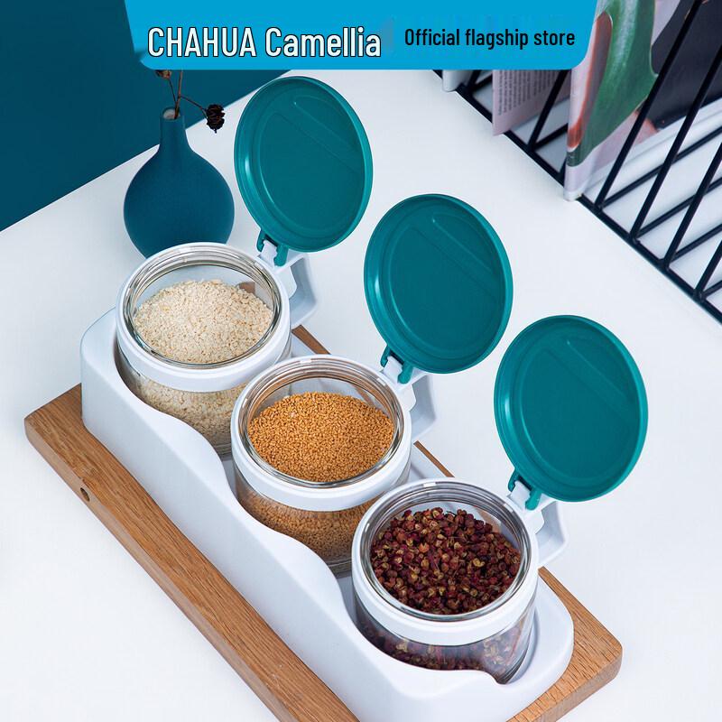 CHAHUA Multi-Compartment Glass Seasoning Box