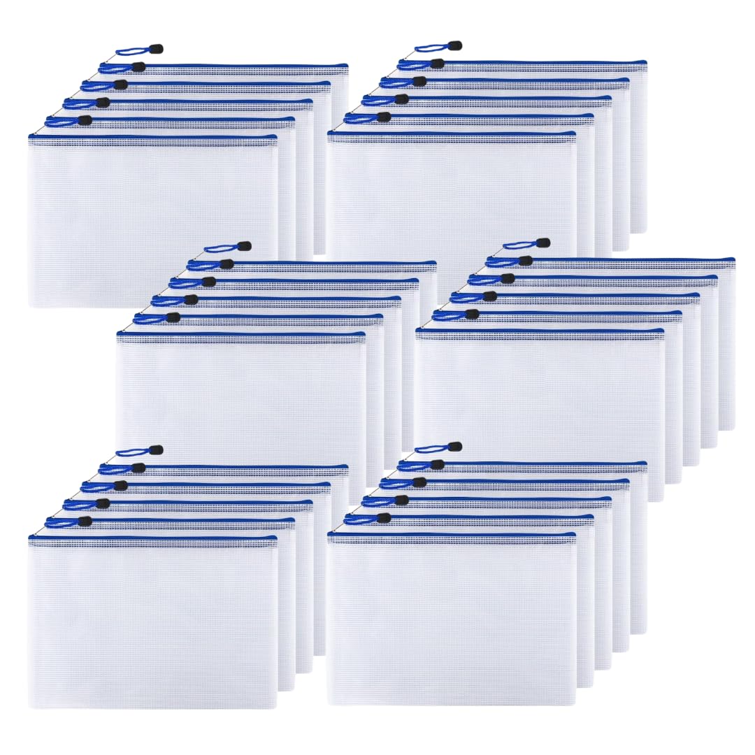 so Zippered File Bag Mesh Case A5 File Case Bag Pouch Waterproof Receipt Holder I m happy! (30 pieces/clear)
