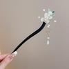 Elegant Retro Tassel Hairpin for Hanfu Updo - Women's Chinese Style Metal Hair Clip
