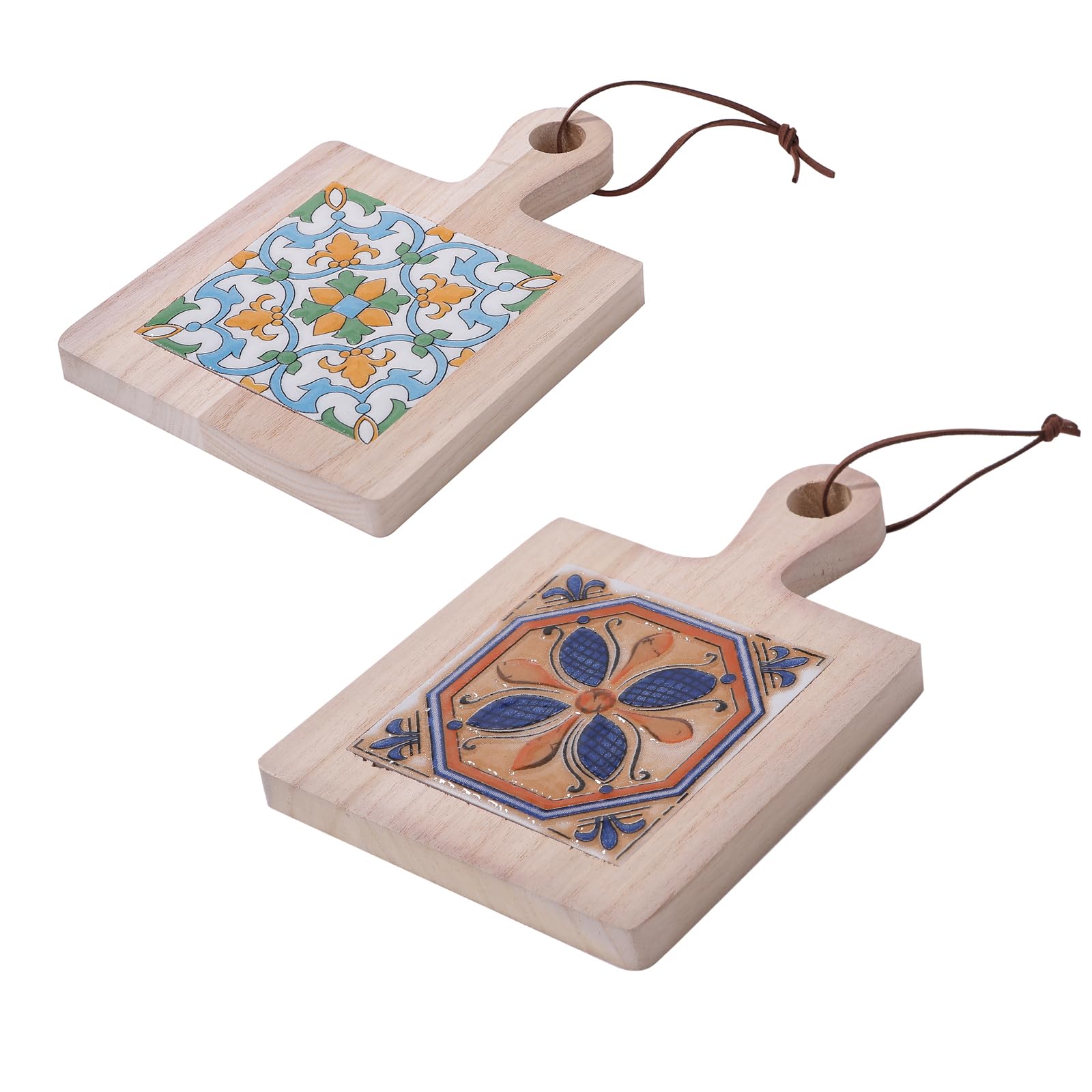 

Pureseek Ceramic Pot Holder, Kettle Holder, and Wooden Tile Coaster Set (2 Pieces) - Heat-Resistant, Stylish, and Easy to Store