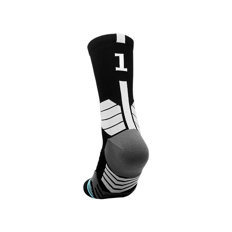 Elite Men's Mid-Calf Basketball Socks - Thickened, High-Top, Digital Star Player Sports Socks