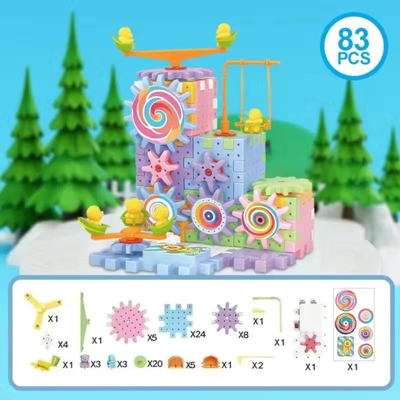Kids' Electric Building Blocks Set: Educational Gears & Large Particles for Boys and Girls