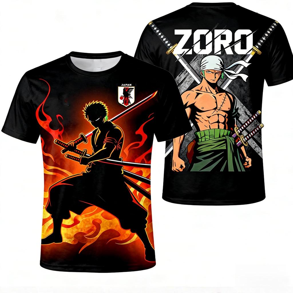 One Piece Zoro Japan Special Edition Soccer Jersey T-shirt Kids Soccer Sports Tshirt Adult Men's Casual Fashion T shirt