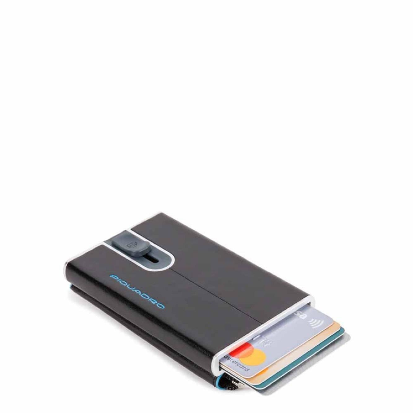 Piquadro, Blue Square, Leather Card Holder