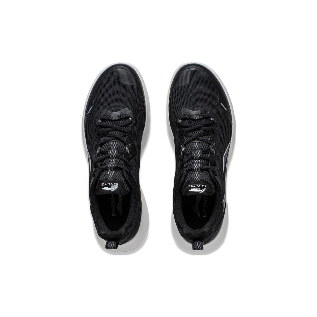 New LiNing Feather Wear Resistant Slip Resistant Low Top Running Shoes Men's Black White ARST065-3