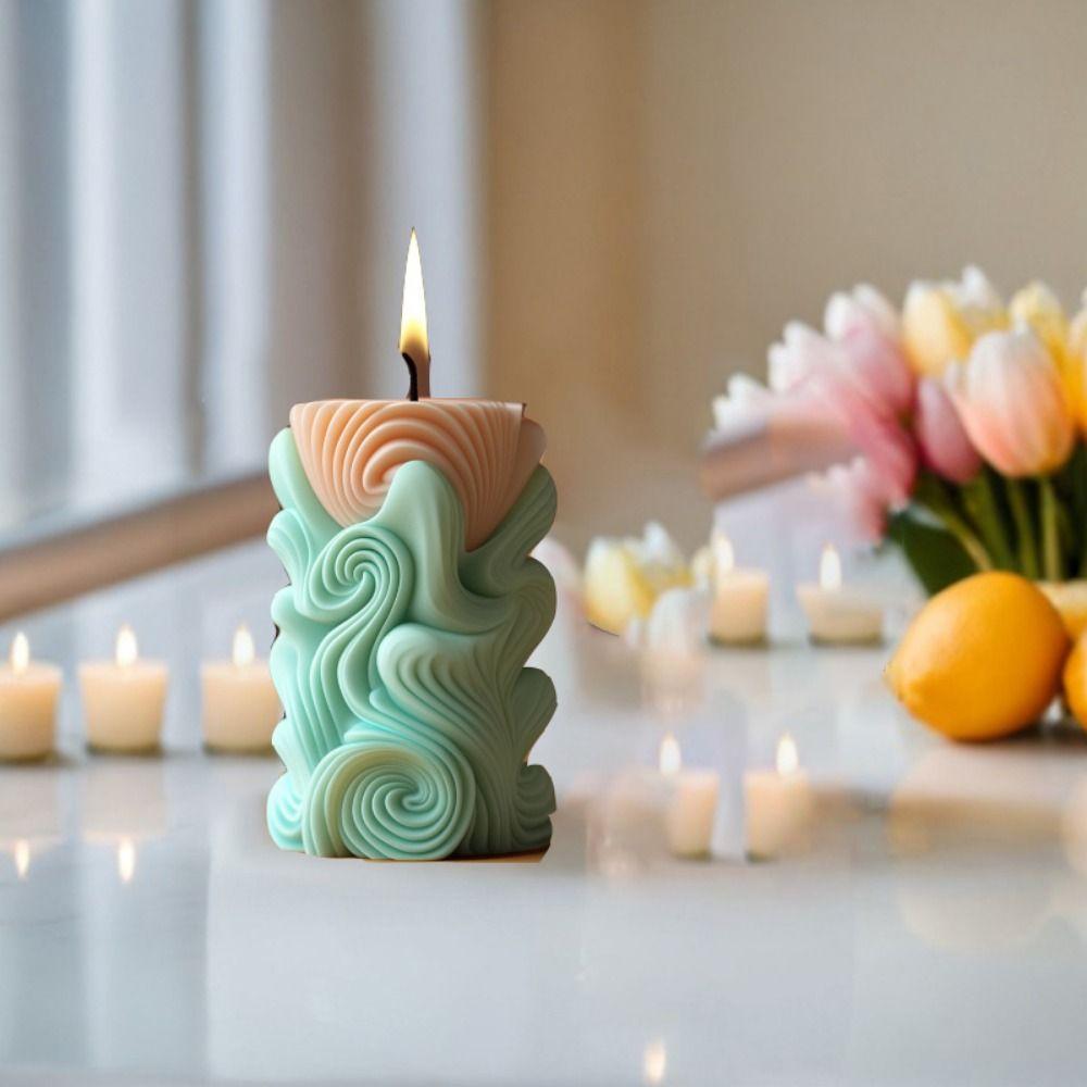Silicone Cylindrical Candle Mold DIY Soap Mould Fragrance Candle Resin Mold Candle Making