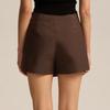 Women's Fashion Solid Color Irregular Skirt Pants High Waisted Zipper Button Shorts