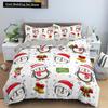 Red Christmas King Queen Duvet Cover Cartoon Santa Claus Bedding Set for Kid Boy Girl Happy Holiday 2/3pcs Polyester Quilt Cover