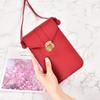 Ladies' Buckle Small Bag, Simple Vertical Style, Transparent, Touch Screen, One Shoulder Crossbody Student Phone Bag