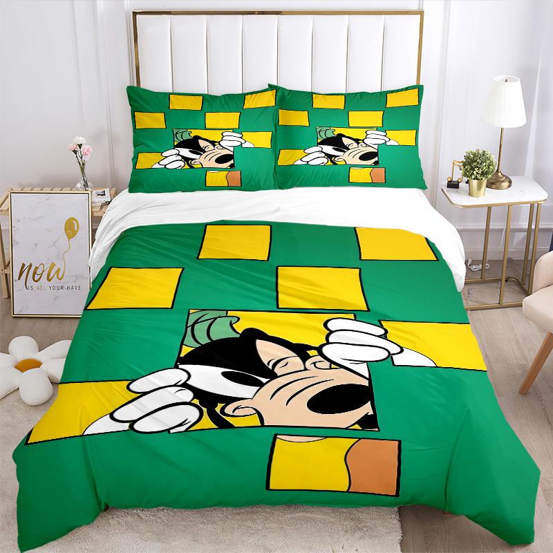 3pcs set Gofy1pc of quilt cover+2pcs of pillowcase, no core, print bedding, All Seasons Bedroom Setting119