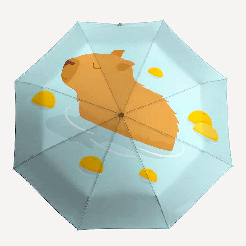 

1pc capybara, swimming Themed High-quality Umbrella,Automatic Opening and Closing Umbrella,Multi-functional Umbrella G0811325