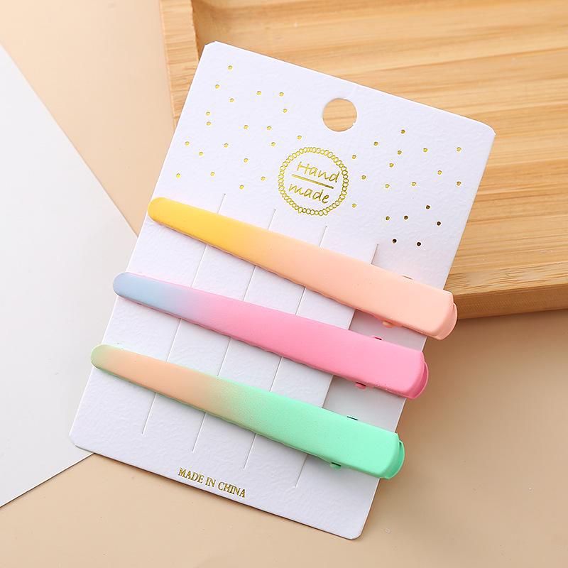 

Металлическая шпилька для волос в корейском стиле для женщин: Цвет молочного кофе, бесшовный зажим для челки «утконос», головной убор с боковой застежкой. Water Drop, 3-piece set