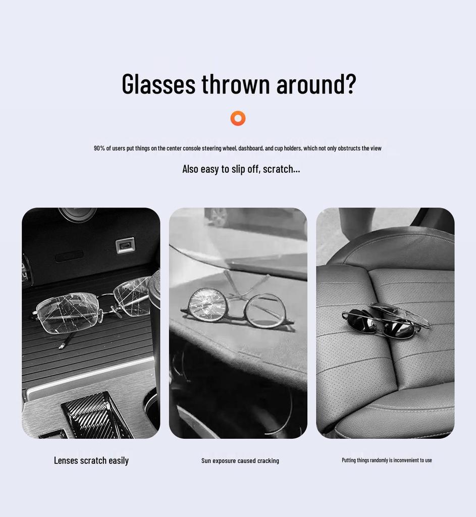 Universal Car-Mounted Sun Visor Glasses Case & Multifunctional Ticket Storage Clip