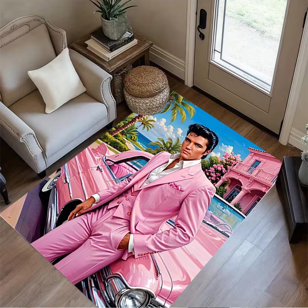 Elvis Presley Live Performance Floor Mat Suitable for Living Rooms Dining Room Study room Foyer Antislip Carpet Decorate Offices