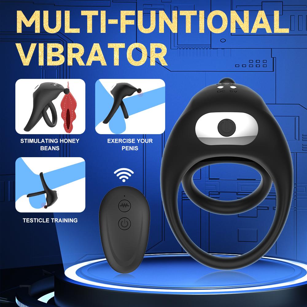 Cock Ring Vibrator for Men Testis Clitoral Vibrating Stimulation Massager Remote Control Penis Ring Delayed Ejaculation Sex Toys