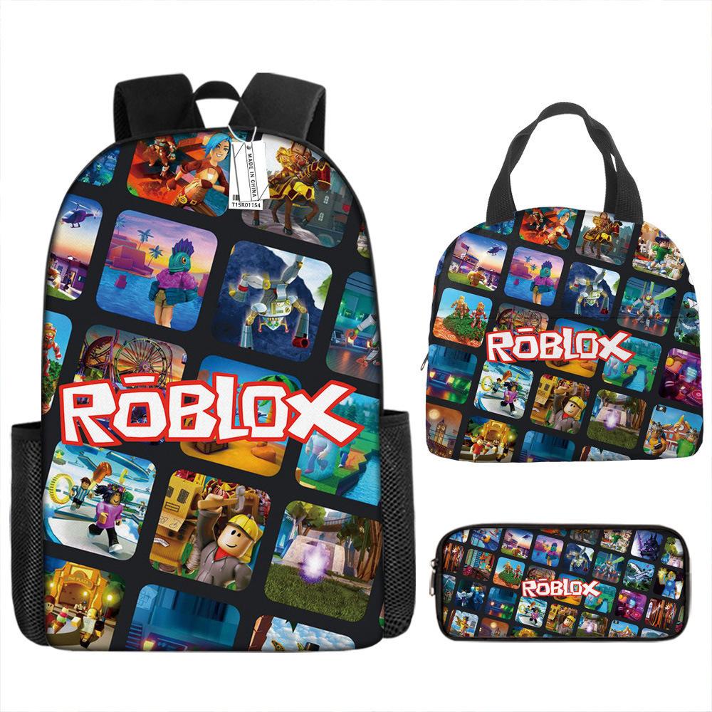 Virtual World Primary And Secondary School Students Schoolbag Animation Backpack Lunch Bag Pencil Case pencil bag