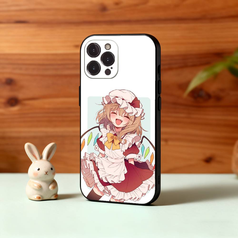 Cute TouHou Project Flandre Phone Case For iPhone17,16,15,14,13,12,Plus,Pro Max, 5G Others Soft Black Cover