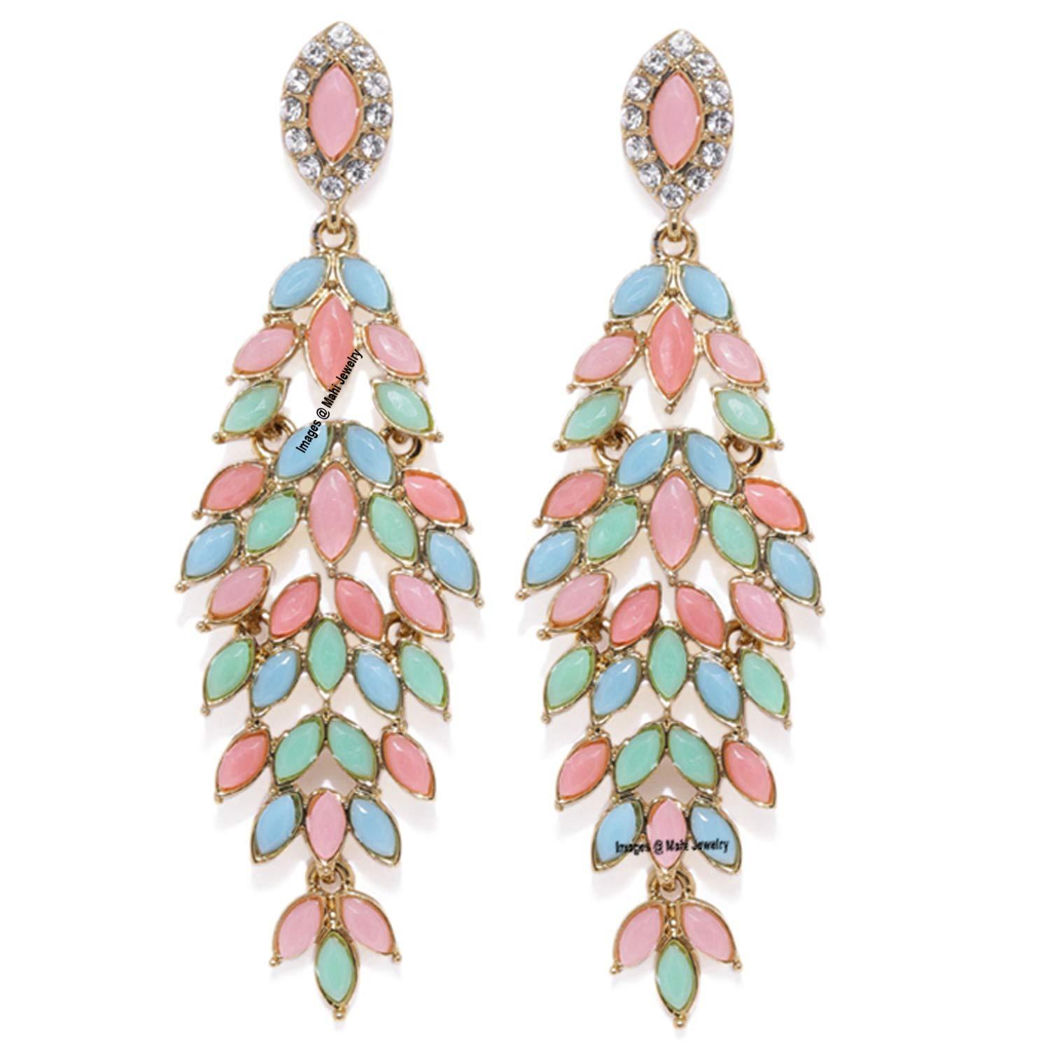 

Beautiful Crystals Dangler Earrings for Girls and Women Onesize