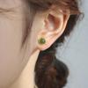 Tichiya S925 Sterling Silver Jade Earrings - Chinese Style Retro with High-End Feel