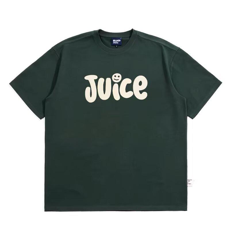 

Хлопковая футболка оверсайз с коротким рукавом в японском стиле - Унисекс Ретро Большой размер L темно-зеленого