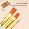 Gouache & Acrylic Paint Brush Set for Art Students: Flat Head Nylon Brushes for Watercolor & Oil Painting