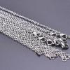 50/60cm Wholesale Stainless Steel Rolo Link Chain Necklaces For Women Men Accessories 10/20/30pcs/Lot Metal Necklace DIY Jewelry