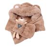 Bear Ear Hat Scarf Integrated for Women's Autumn and Winter Korean Version Versatile Cute Hooded Plush Warm Hat Trendy Lei Feng Hat