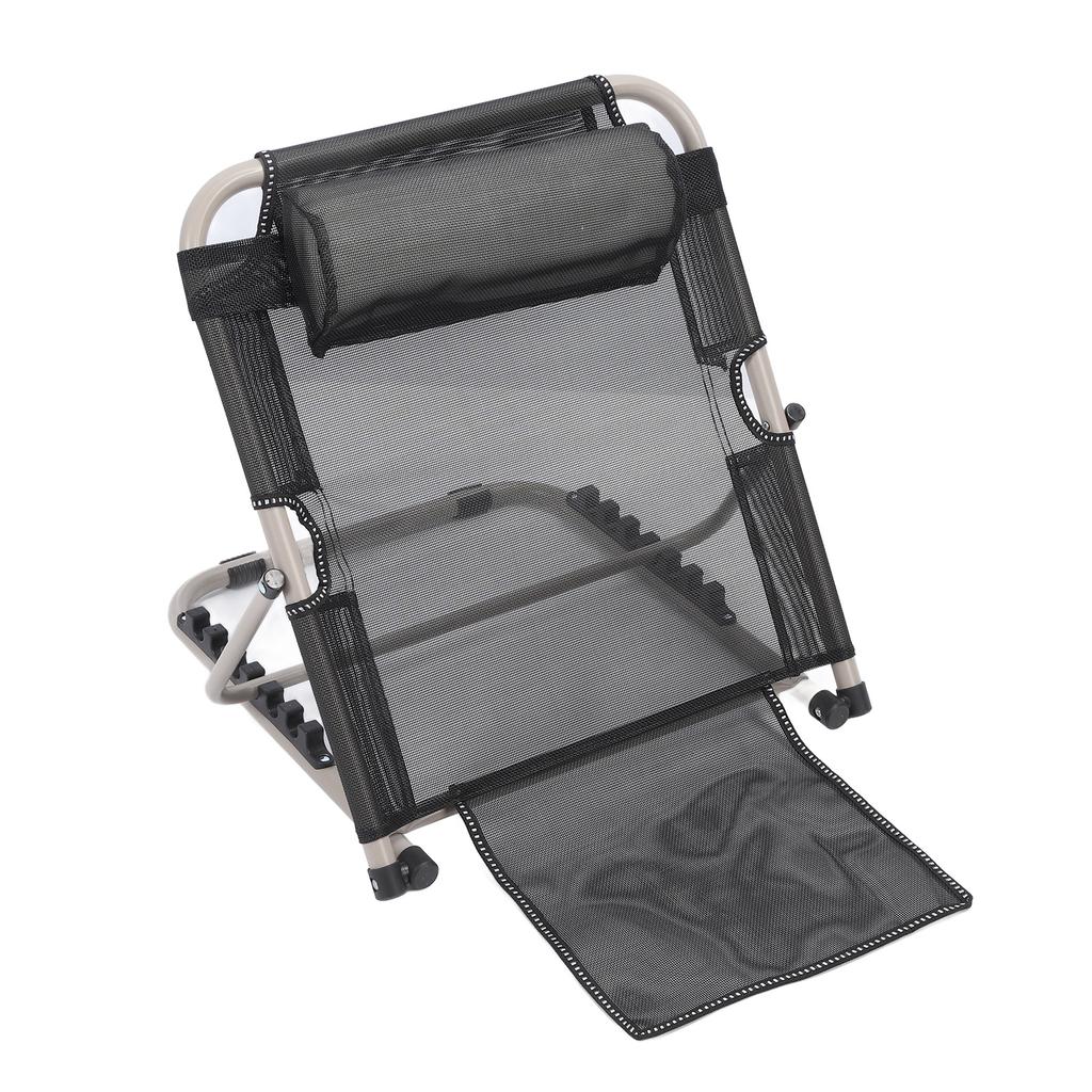Adjustable Lifting Bed Backrest 6 Gears Foldable Bed Backrest with Head Pillow for Reading Patient Care S Size Black