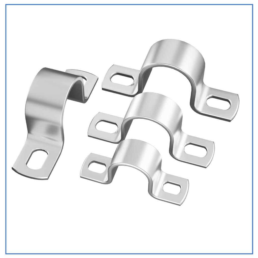 10-Piece 304 Stainless Steel Thickened U-Shaped Saddle Pipe Clamp Set