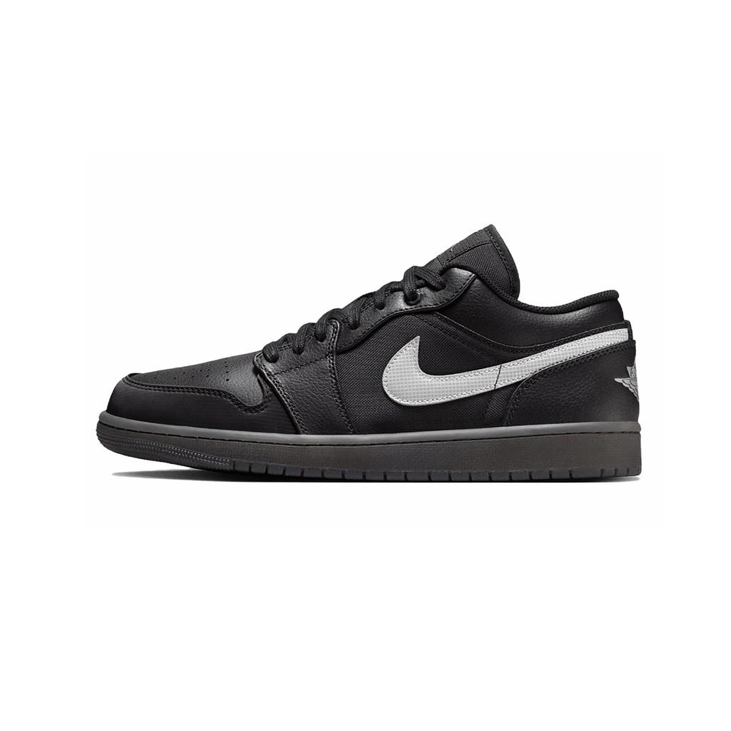 Jordan Air Jordan 1 Slip Resistant Abrasion Resistant Low Top Vintage Basketball Shoes Unisex Black HV5968-001(Team578-)