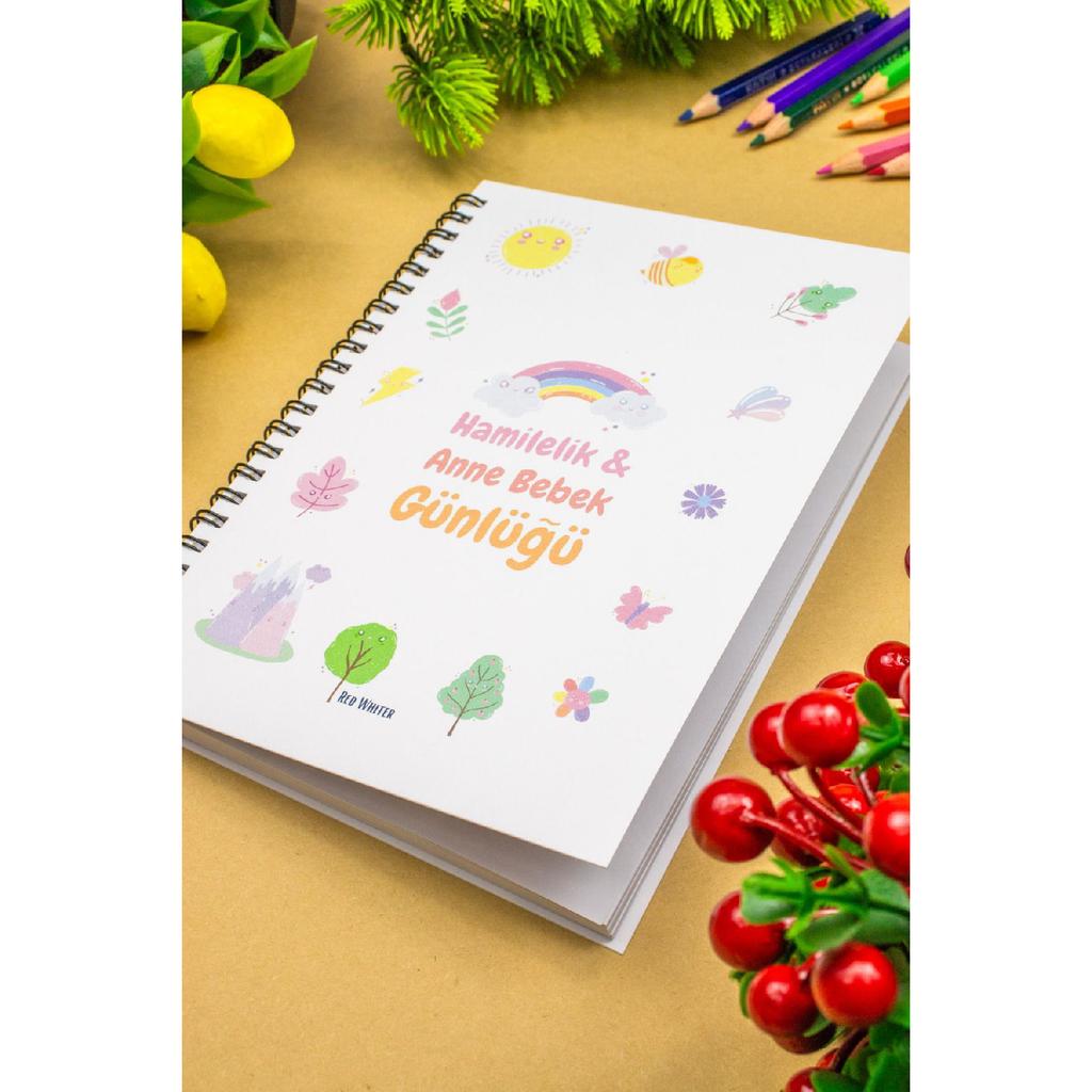 Schwangerschafts- und Mutter-Baby-Tagebuch 14x20 cm Design Tägliches Notizbuch, (Haupt- und USAQ)