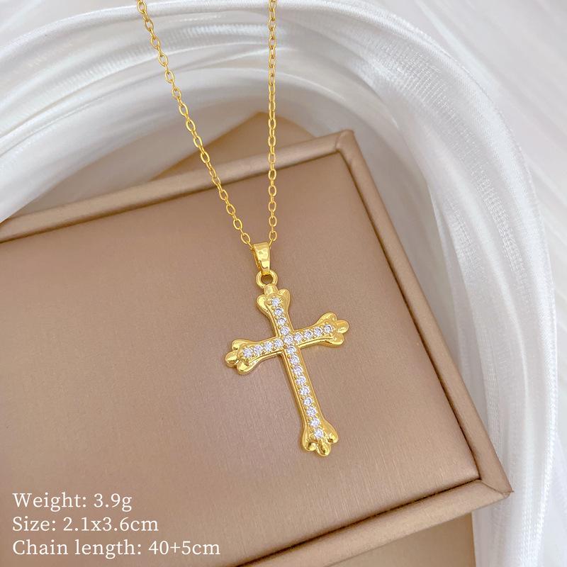 Copper Micro-Inlaid Necklace Women'S Copper Micro-Inlaid Real Gold Electroplating Simple And Exquisite Collarbone Chain Neck Chain