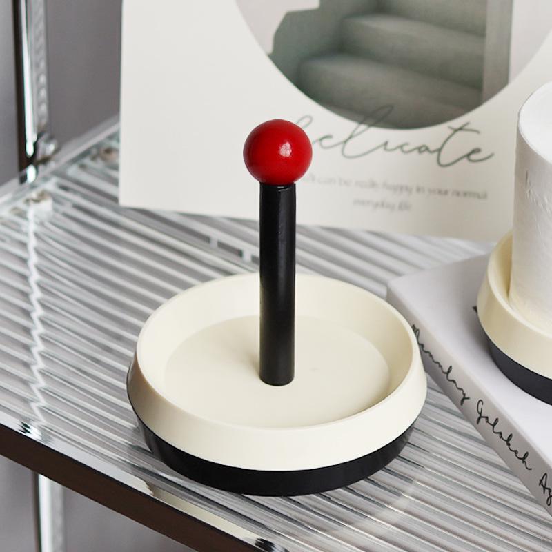 Nordický vertikální držák na kuchyňské utěrky a ubrousky - Bezvrtací úložný regál na jídelní stůl a ručníky.