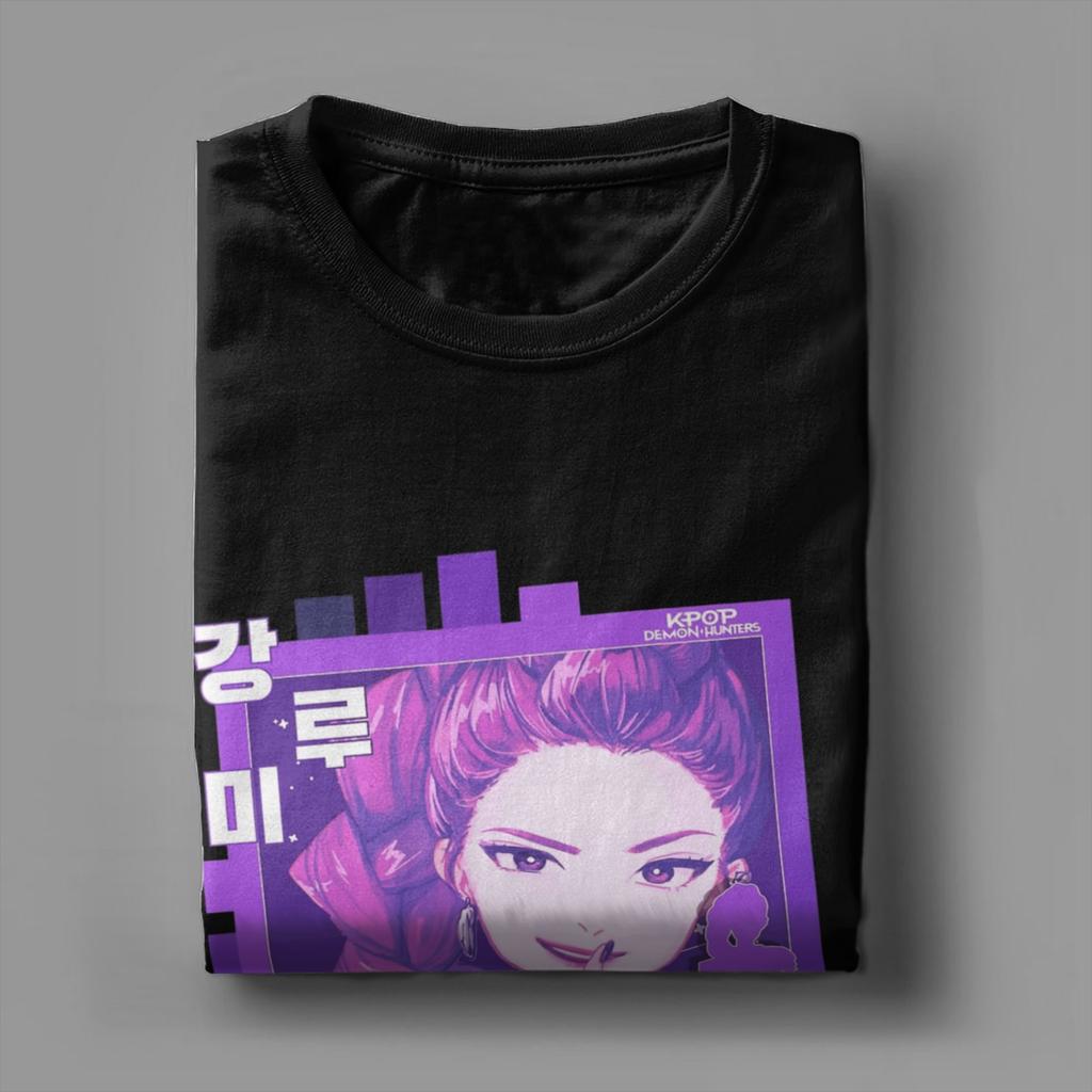 Rumi Graphic Photocard Kpop Demon Hunters T Shirt Men's Cotton Casual T-Shirts Round Collar Tee Shirt Short Sleeve Tops Gift