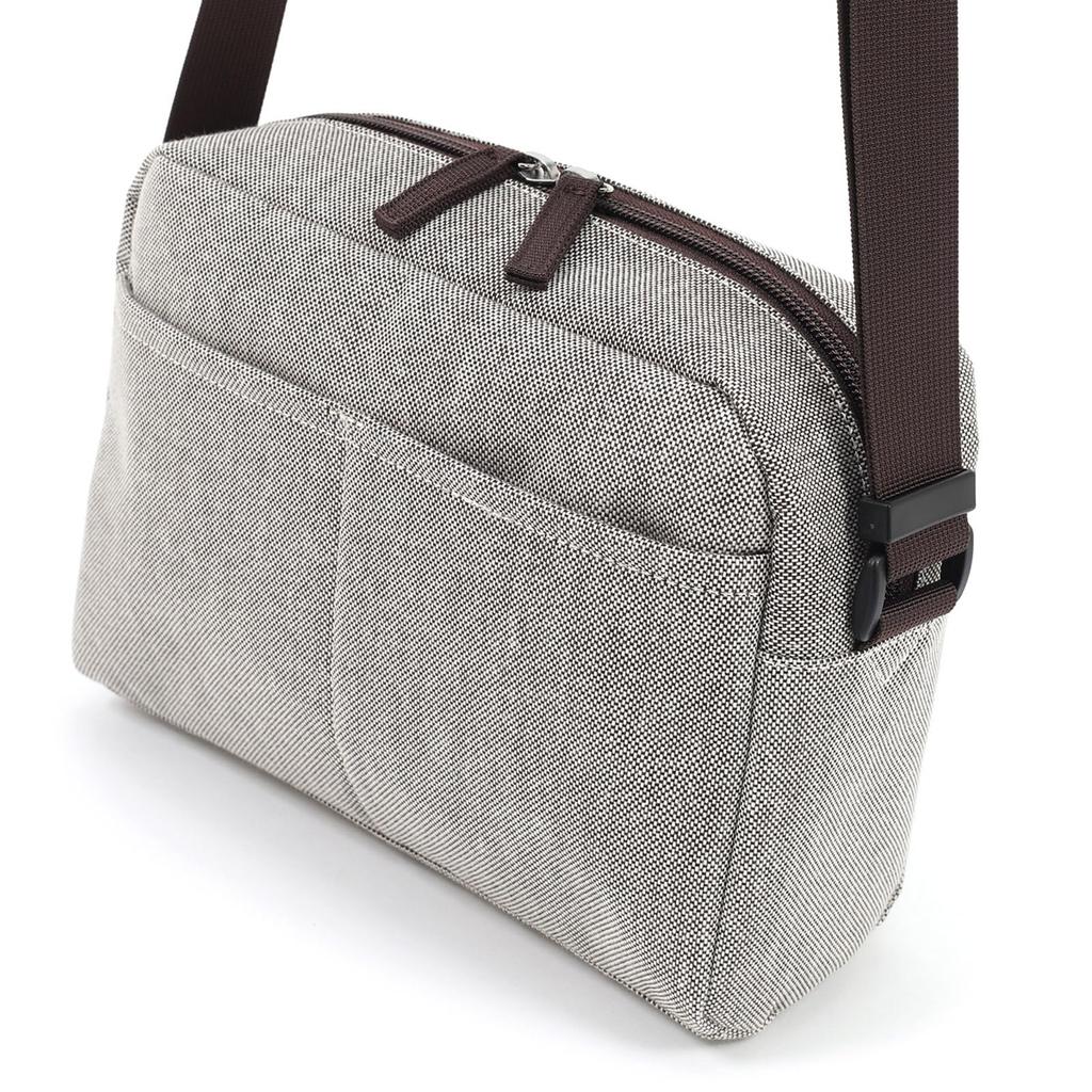 Chambray Fabric Crossbody Shoulder Bag Brown 60601 [Kitamura] R-0754 Women's [Brown]