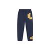 Li Ning Color Block Loose Fit Straight Leg Casual Pants Men Bottoms Deep-Navy AKXT699-1