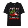 Little Red Truck Hauling A Christmas Tree Tshirts Crew Neck Geek Premium Cotton Unisex Tshirts Tops T Shirt Hot Sale