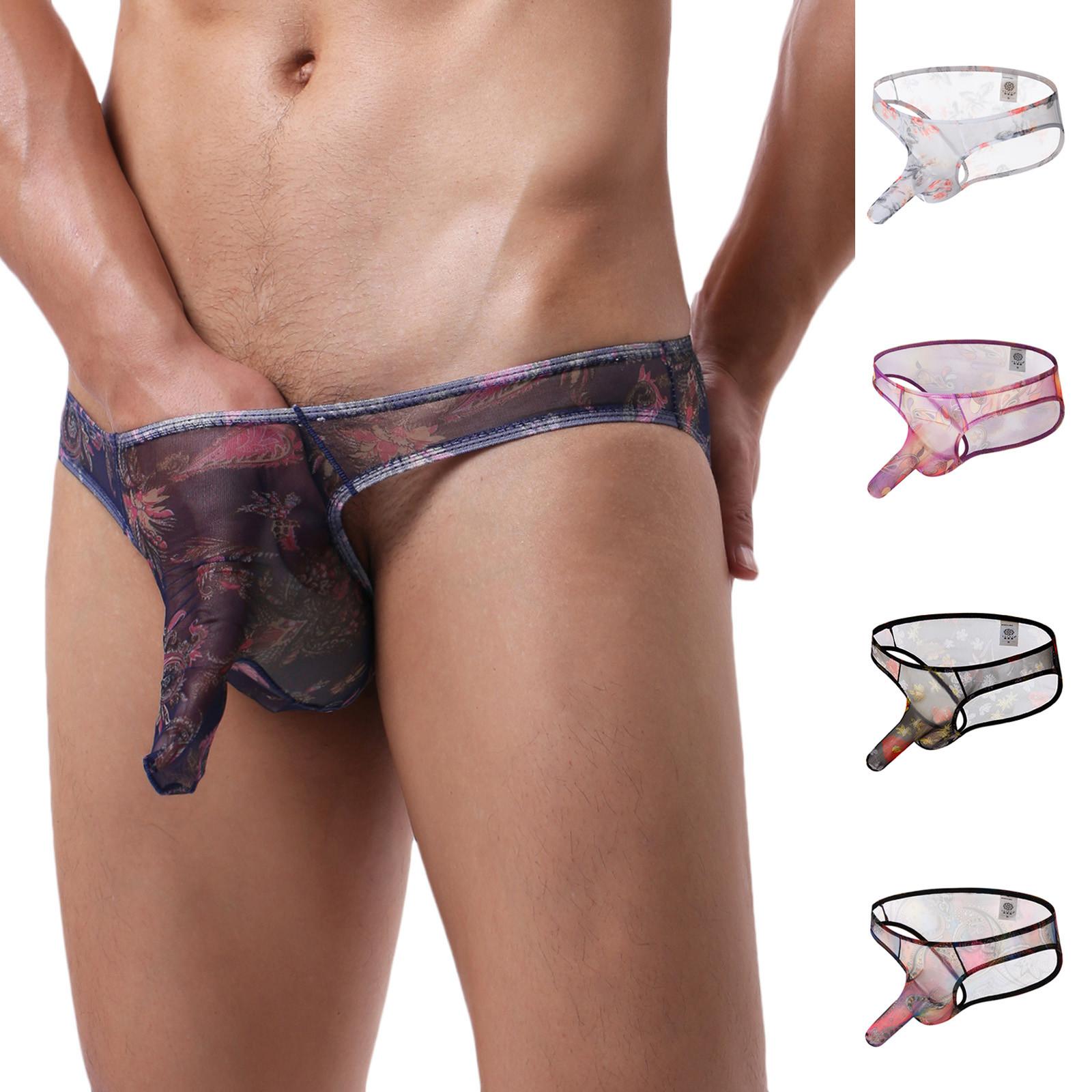 

Ультра тонкая сексуальная перспектива печать сексуальное нижнее белье мужские трусы сумка нижнее белье мужчины