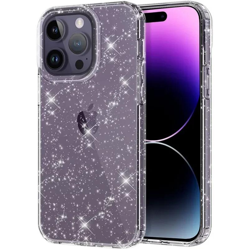 

Crystal Clear Bling Glitter Case for IPhone 17 Air 14 13 11 15 16 Pro Max 12 Mini XS Plus 17Air 17Pro IPone Women Girls Cover For IPhone 11Pro Max