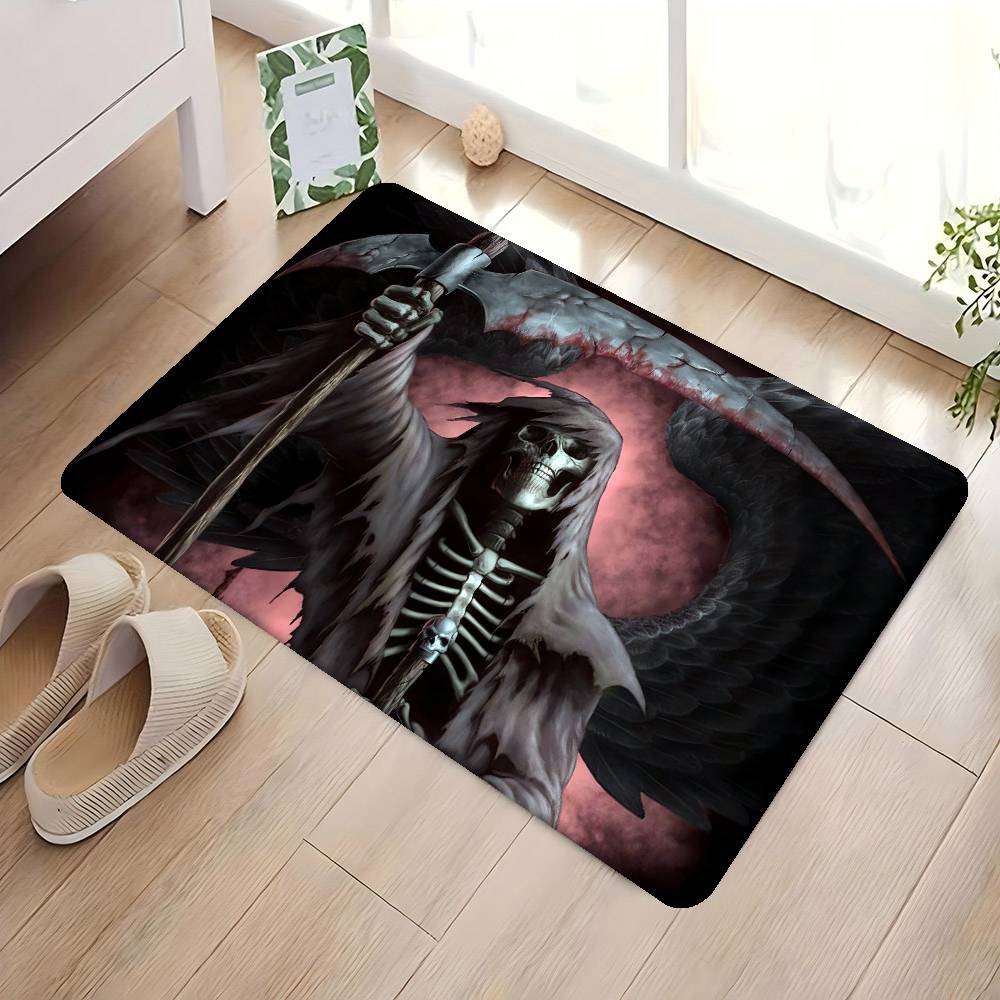 D-Dark Grim Reaper Anime Entrance Door Mat Nordic Style Home Doormat Bathroom-Toilet Mats Bedroom Hotel Decor Mat