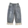 Stylische Mädchenjeans mit Spitzenbesatz - Gerade geschnittene Hose für Frühling & Herbst