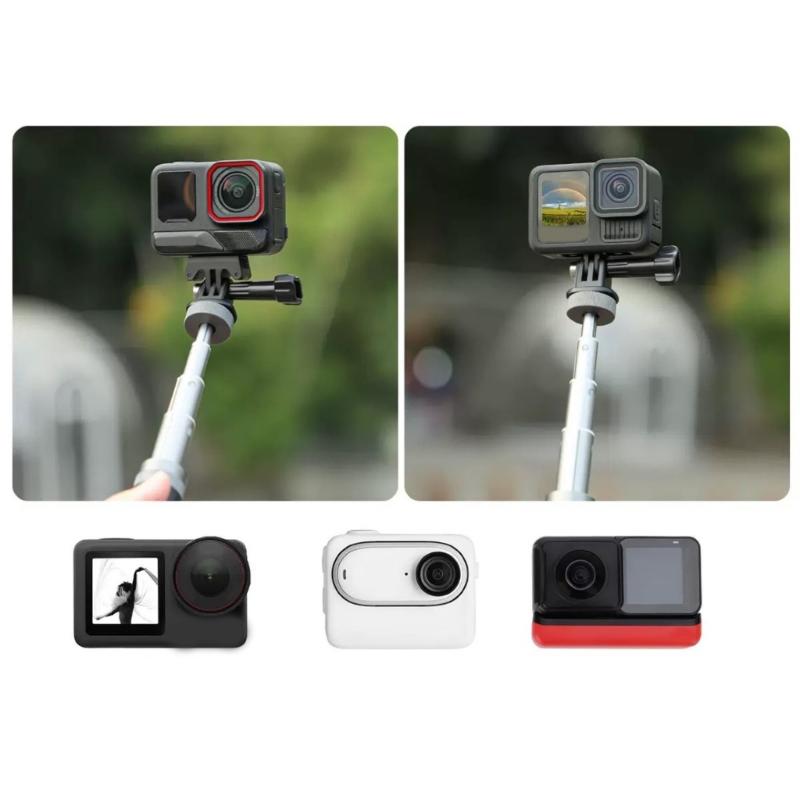 Sports Camera Cold Shoe Adapter Adjustable with Universal 1/4inch Screw Hole for Action Camera Tripods Selfie Sticks