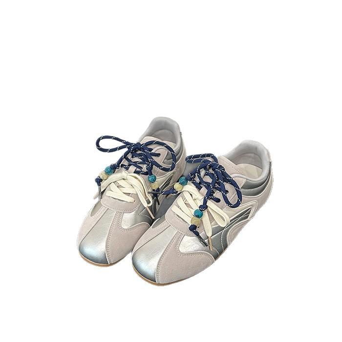 [Fanfna] Wszechstronne Niemieckie Buty Treningowe Damskie Jesień 2025 Nowy Koralikowy Niszowy Design Codzienne Buty Forrest Gump Trampki