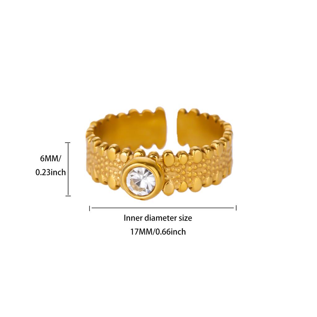 Retro Stainless Steel Imitation Pearl Ring Gold Color Anti Fading Open Rings for Women Mama Wedding Jewelry Vacation Party Gifts