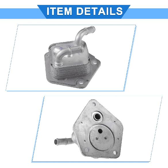 Engine Oil Cooler Kit Compatible for Honda Civic HR-V, Durable Aluminum Alloy Silver Tone Transmission Oil Cooler with O-rings Seal