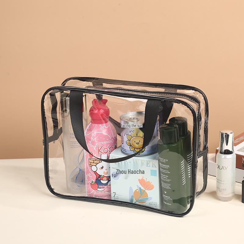 Clear PVC Waterproof Cosmetic & Toiletry Bag - Large Capacity, Portable with Zipper Product Customization