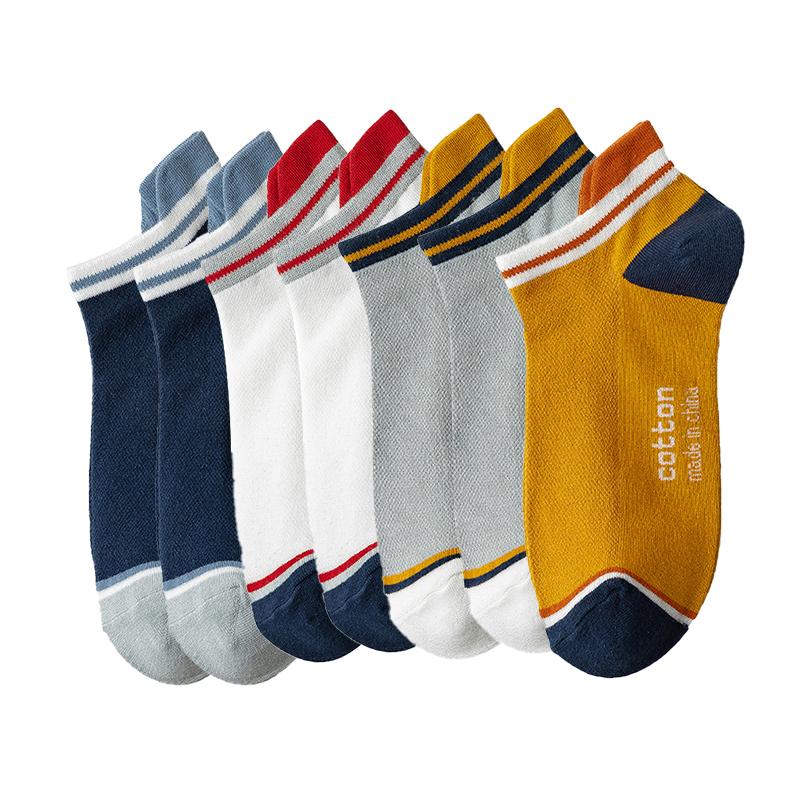 7 Paare/Lot Herren Baumwollsocken Lässig Mode Straße Kurz Unisex Atmungsaktiv Hohe Qualität Kurzer Schaft Hoher Absatz Abriebfest Übergröße